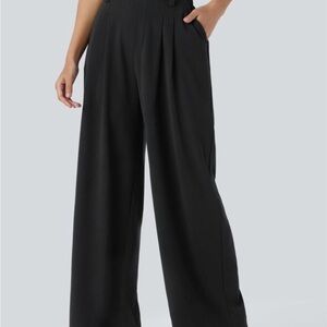 TikTok famous Halara Waffle Knit Black Wide-Leg Women's Pants
